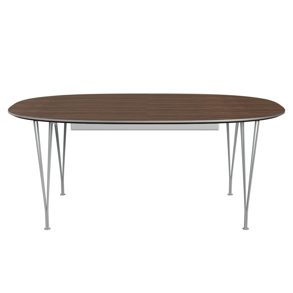 Fritz Hansen Superellipse Pull -out Table Nine Grey/Walnut Veneer, 300x120 cm