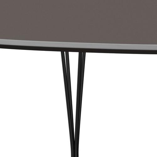 Fritz Hansen Superellipse Pull -out Table Svart/grått laminat, 300x120 cm