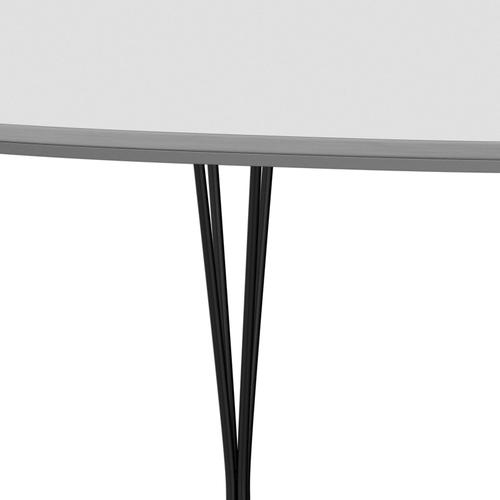 Fritz Hansen Superellipse Pull -out Table Svart och vitt laminat, 300x120 cm