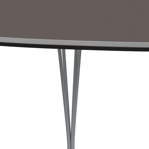 Fritz Hansen Superellipse Pull -out Table Silver Grey/Grå laminat, 300x120 cm