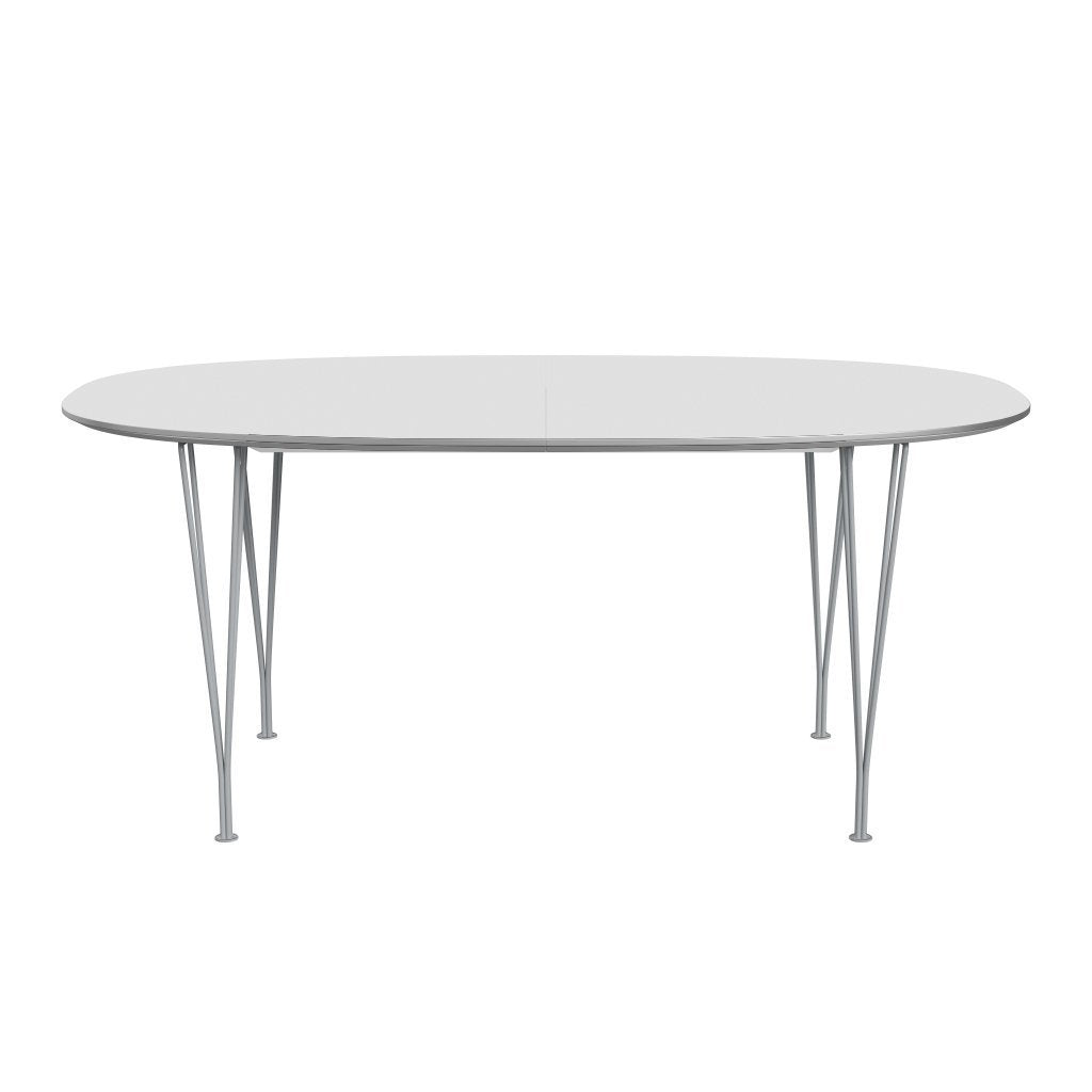 Fritz Hansen Superellipse Pull -out Table Silver Grey/White Laminate, 270x100 cm