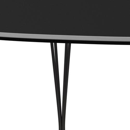 Fritz Hansen Superellipse Pull -out Table varm grafit/svart laminat, 300x120 cm