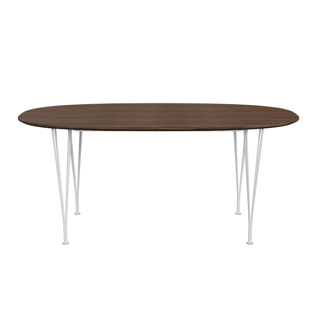 Fritz Hansen Superellipse Pull -out Table White/Walnut Veneer med bordskant i valnöt, 270x100 cm