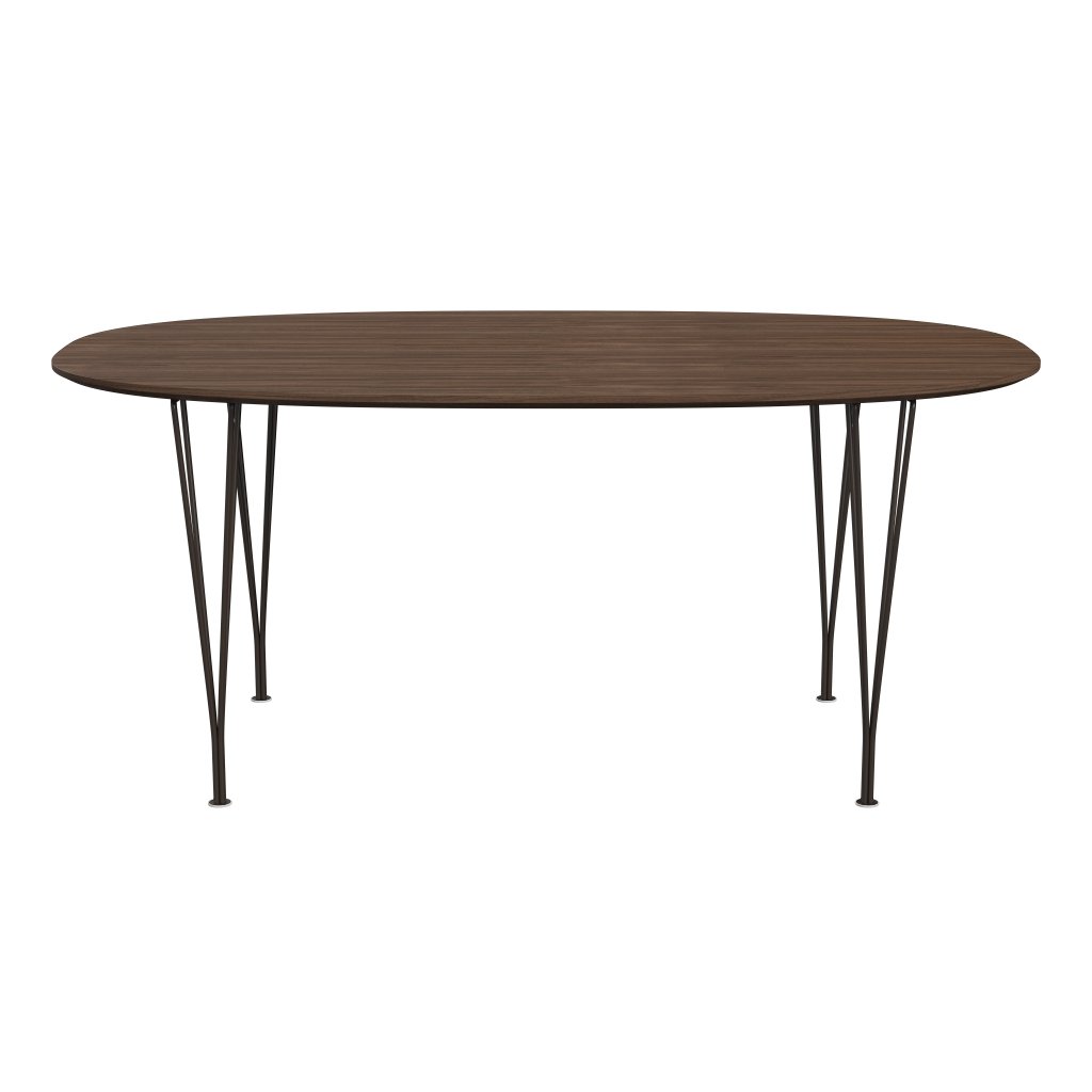 Fritz Hansen Superellipse matbord brun brons/valnötfanér med bordskant i valnöt, 170x100 cm