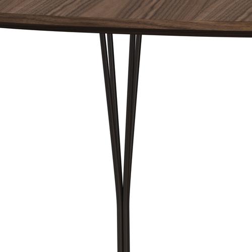 Fritz Hansen Superellipse matbord brun brons/valnötfanér med bordkant i valnöt, 180x120 cm