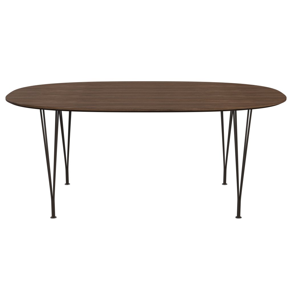 Fritz Hansen Superellipse matbord brun brons/valnötfanér med bordkant i valnöt, 180x120 cm