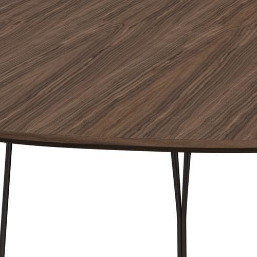 Fritz Hansen Superellipse matbord brun brons/valnötfanér med bordskant i valnöt, 240x120 cm