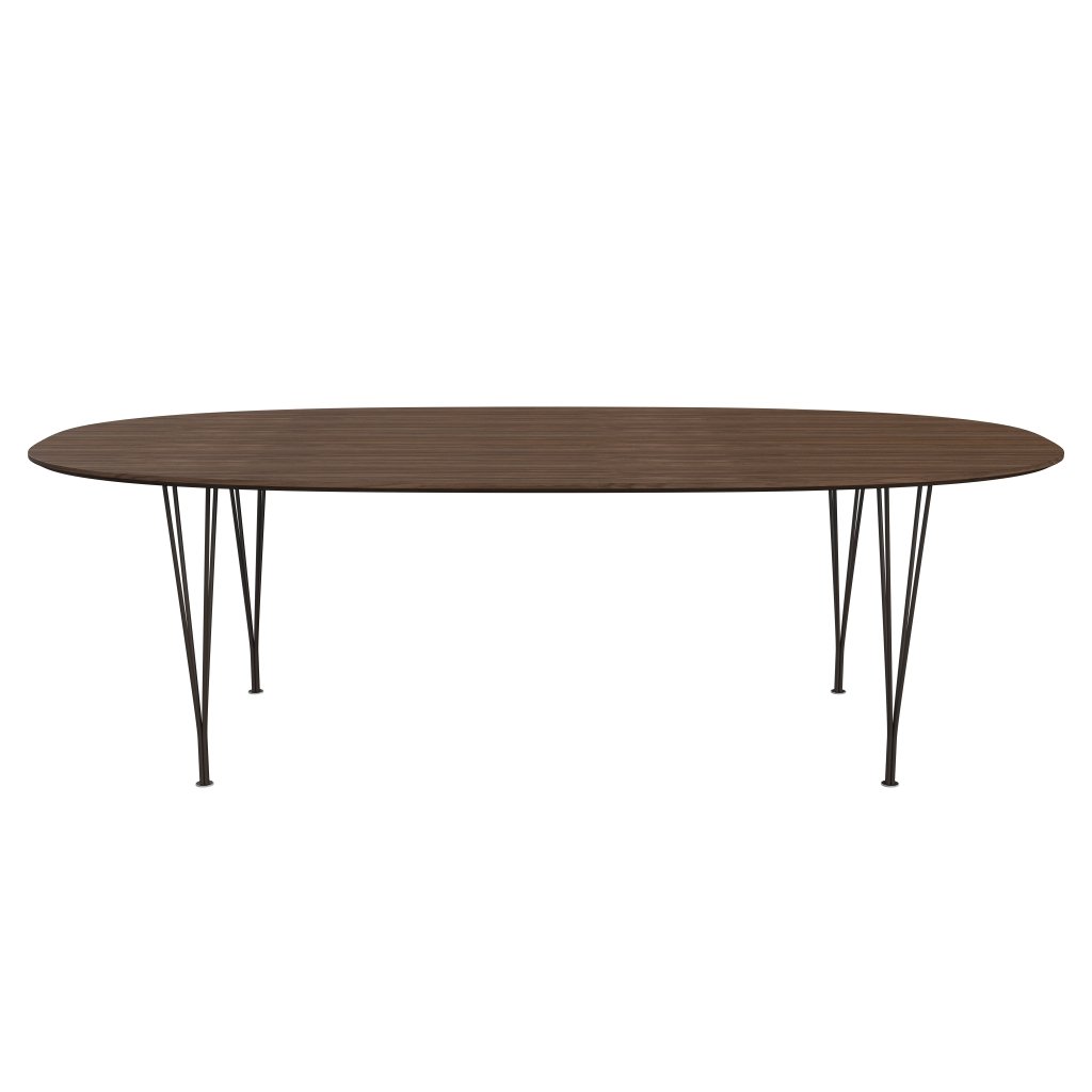 Fritz Hansen Superellipse matbord brun brons/valnötfanér med bordskant i valnöt, 240x120 cm
