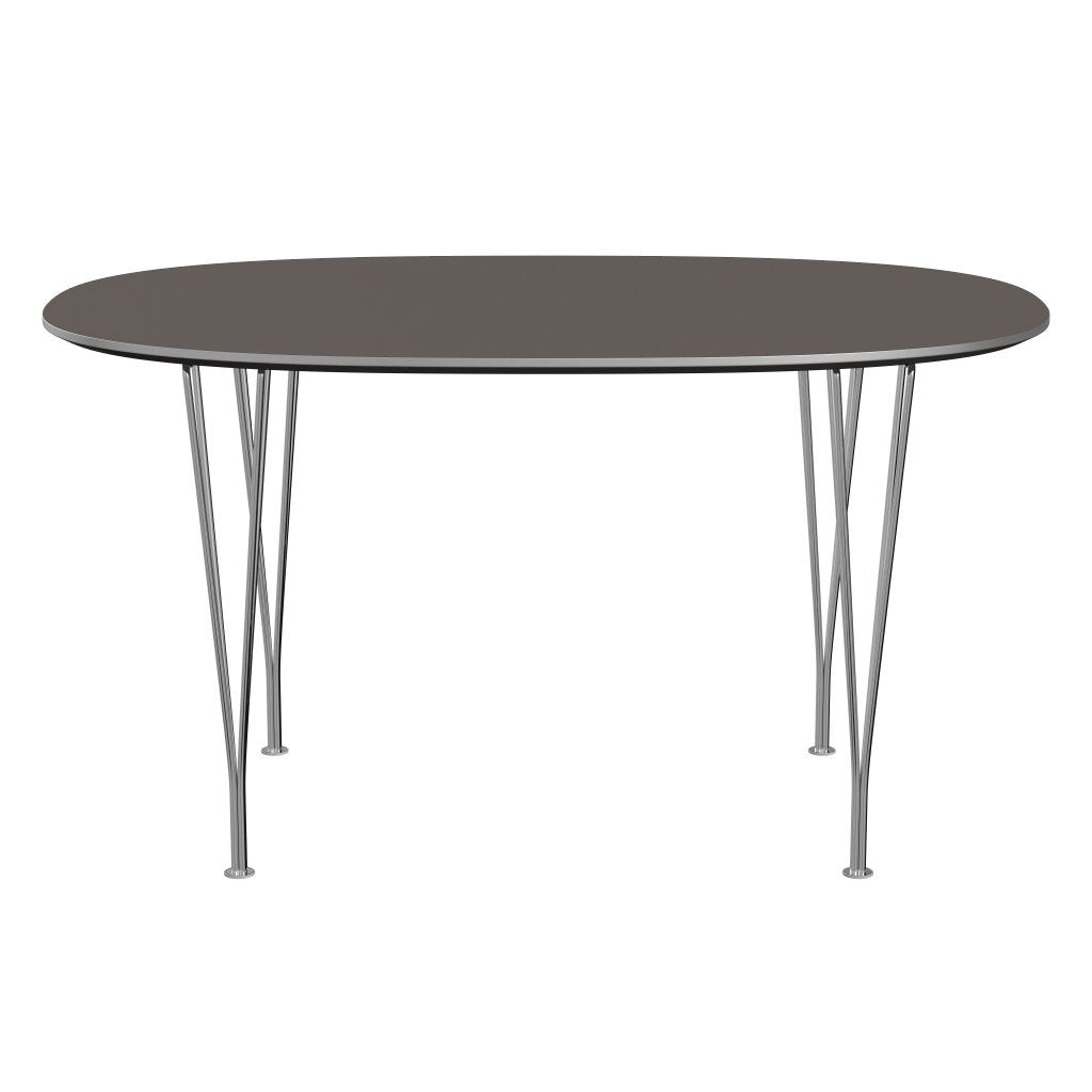Fritz Hansen Superellipse matbord kromat stål/grått laminat, 135x90 cm