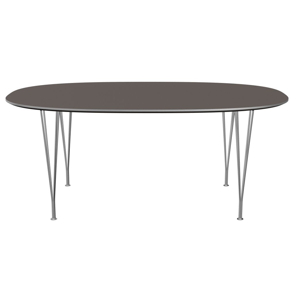 Fritz Hansen Superellipse matbord kromat stål/grått laminat, 180x120 cm