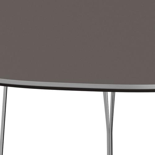 Fritz Hansen Superellipse matbord kromat stål/grått laminat, 240x120 cm