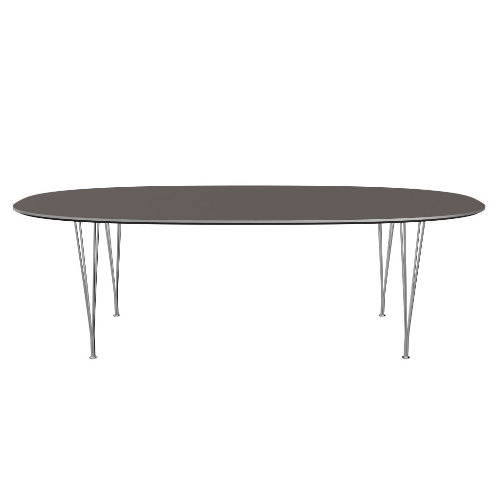 Fritz Hansen Superellipse matbord kromat stål/grått laminat, 240x120 cm