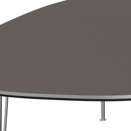 Fritz Hansen Superellipse matbord kromat stål/grått laminat, 300x130 cm