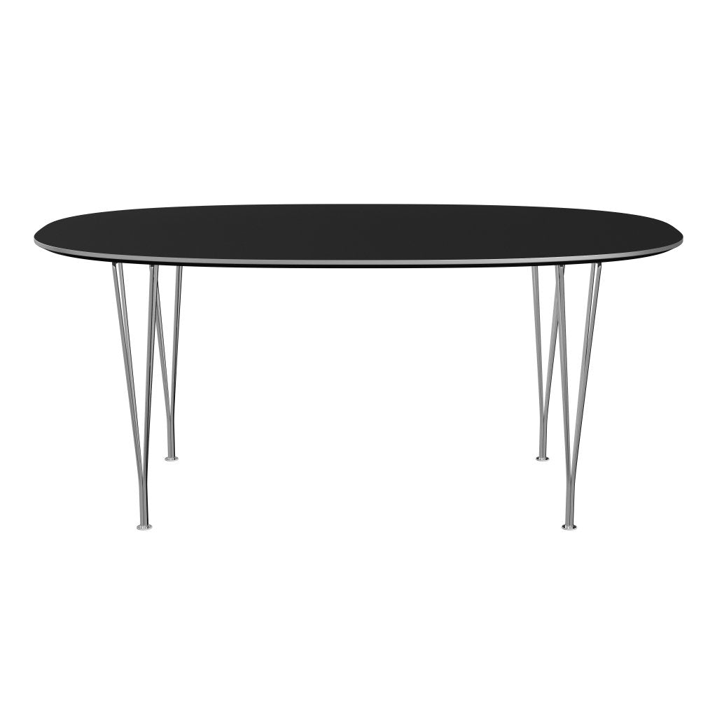 Fritz Hansen Superellipse matbord kromat stål/svart laminat, 170x100 cm