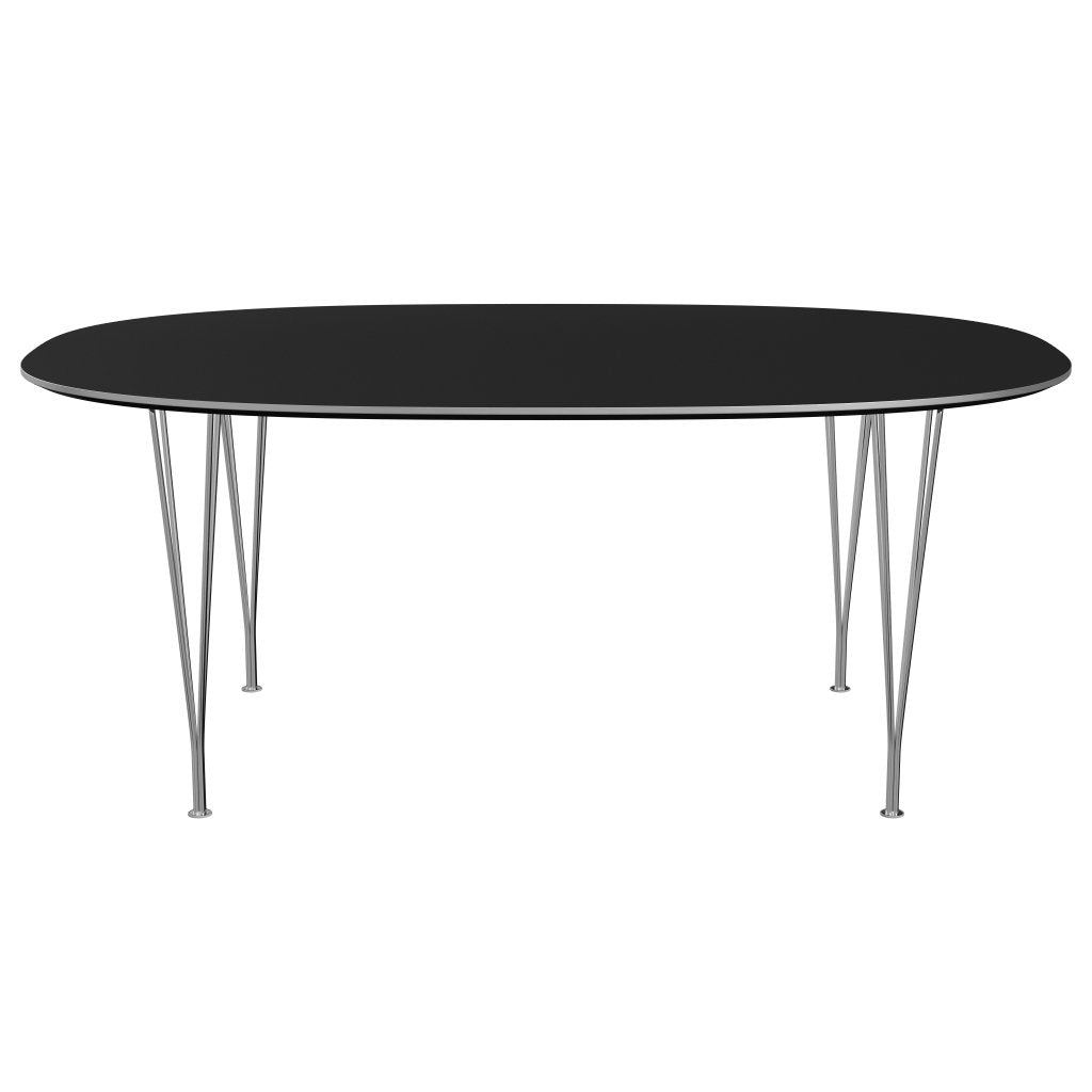 Fritz Hansen Superellipse matbord kromat stål/svart laminat, 180x120 cm