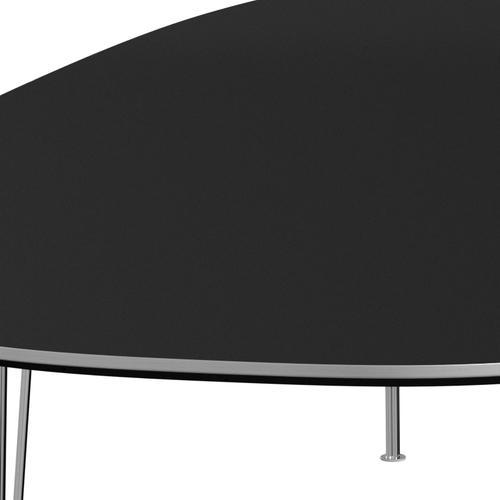Fritz Hansen Superellipse matbord kromat stål/svart laminat, 300x130 cm