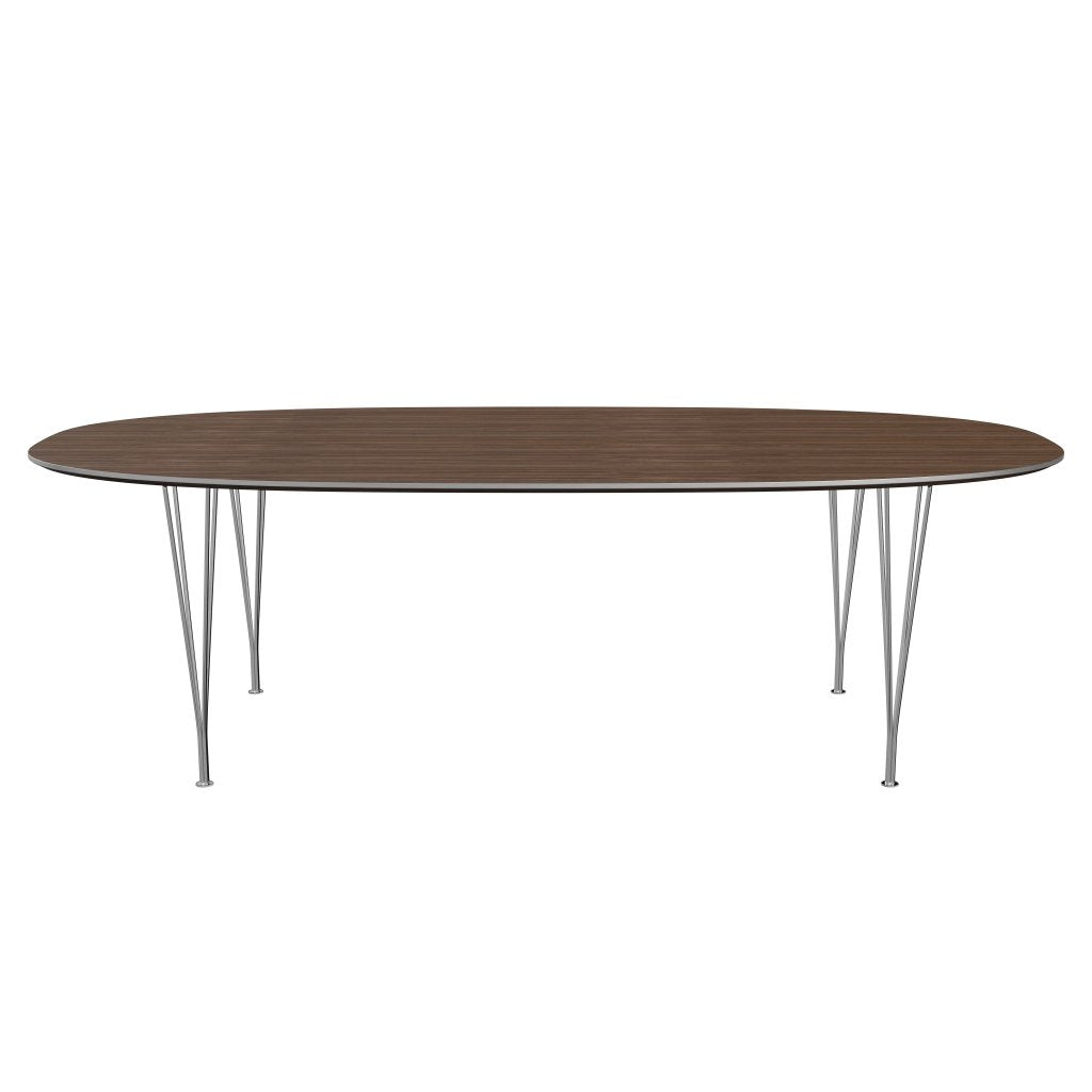 Fritz Hansen Superellipse matbord kromat stål/valnötfanér, 240x120 cm