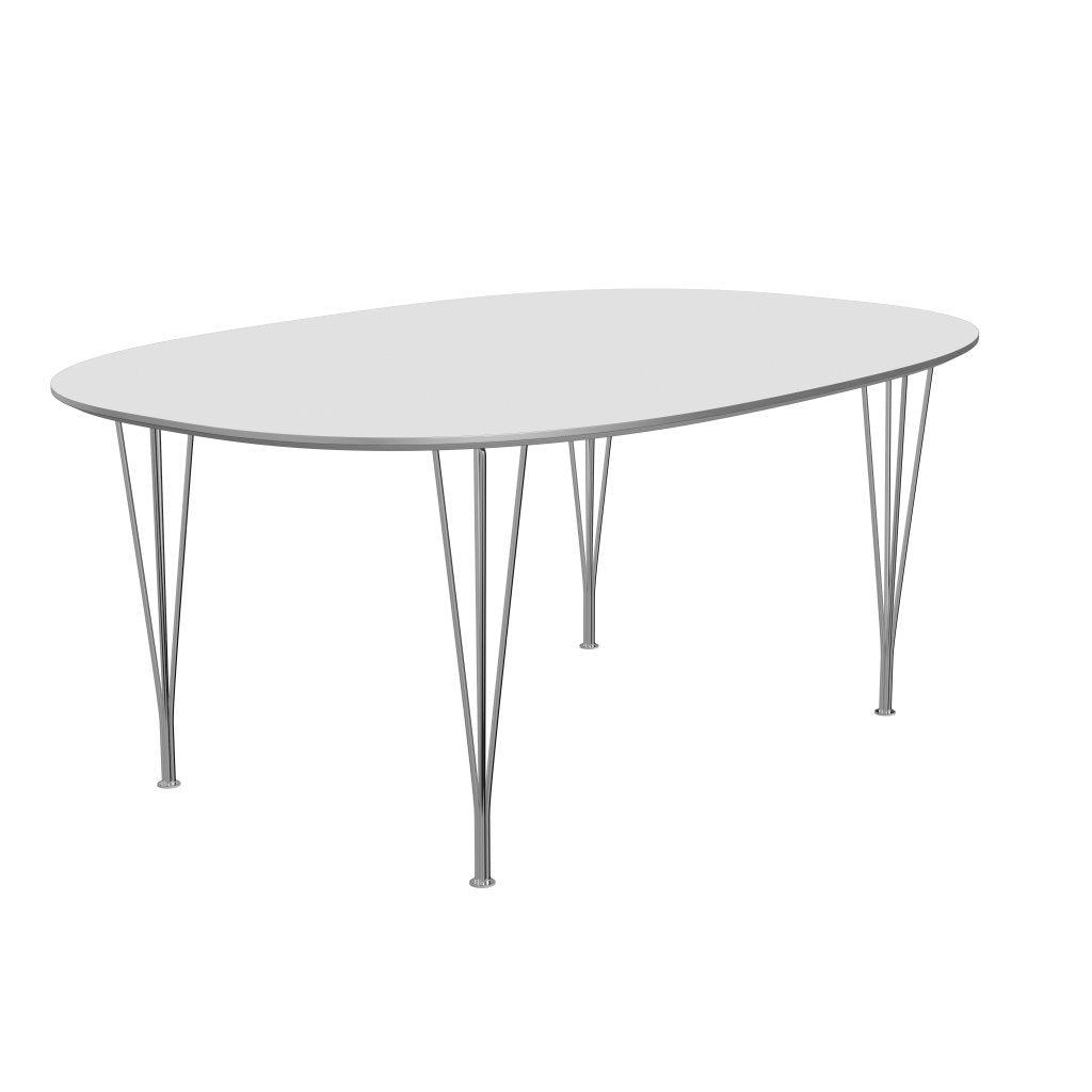 Fritz Hansen Superellipse matbord kromat stål/vitt laminat, 180x120 cm
