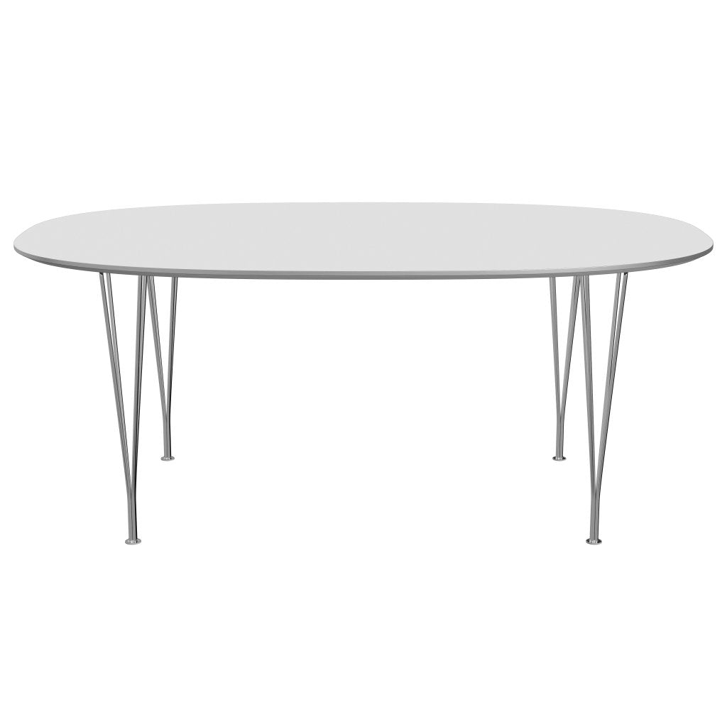 Fritz Hansen Superellipse matbord kromat stål/vitt laminat, 180x120 cm