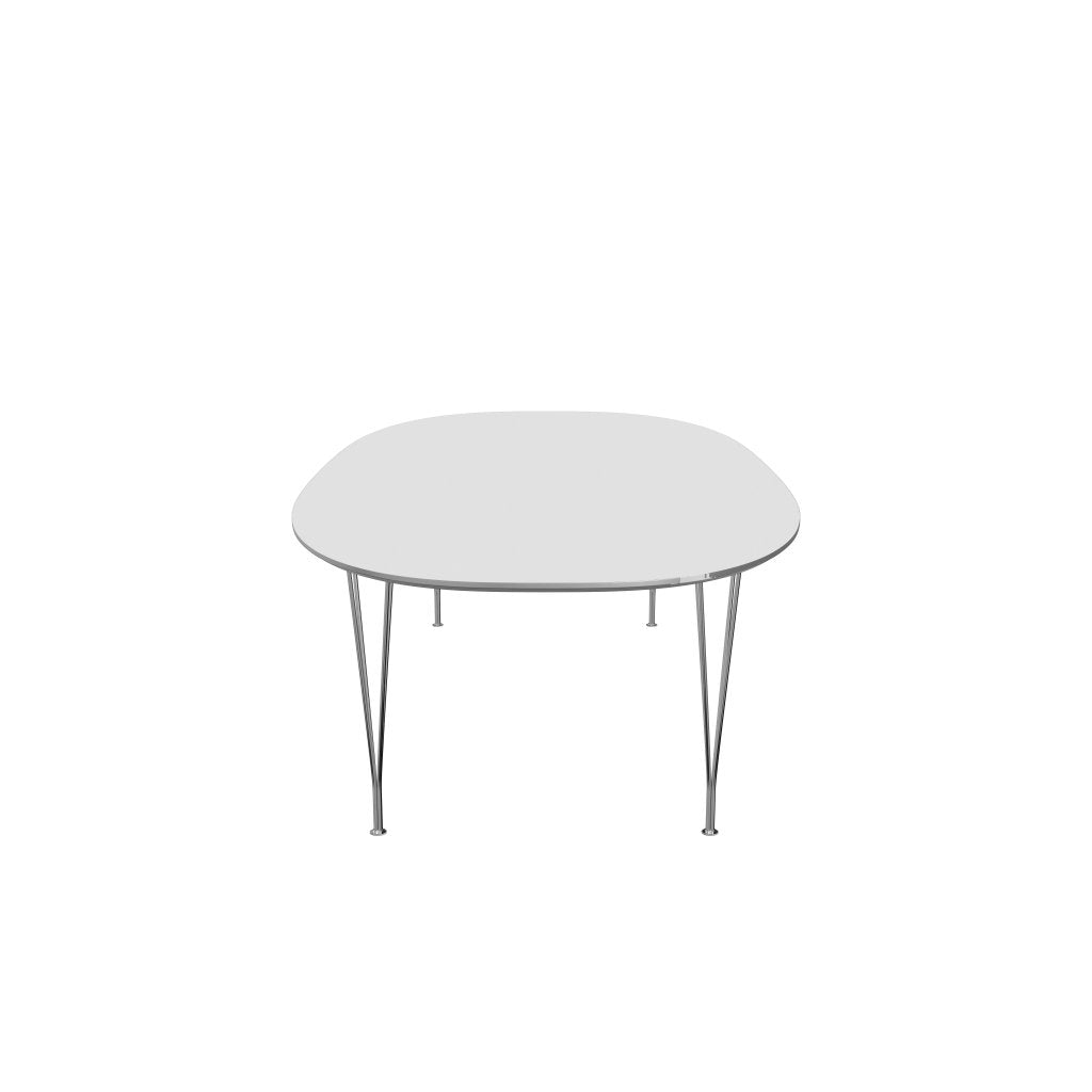 Fritz Hansen Superellipse matbord kromat stål/vitt laminat, 300x130 cm