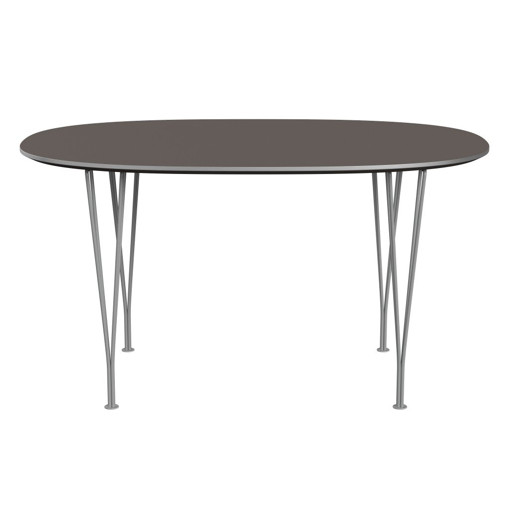 Fritz Hansen Superellipse matbord grå pulver belagd/grå laminat, 135x90 cm