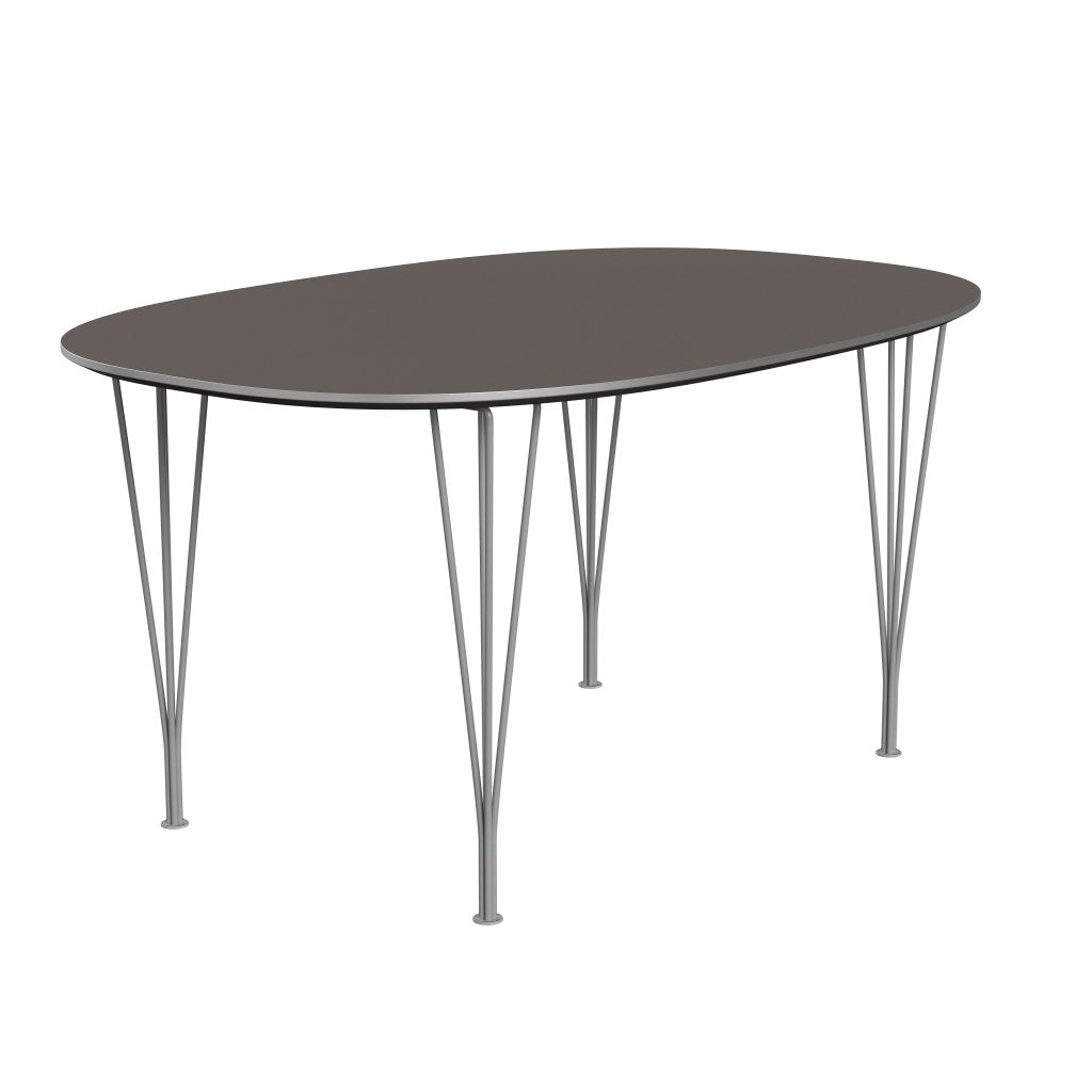 Fritz Hansen Superellipse matbord grå pulver belagd/grå laminat, 150x100 cm