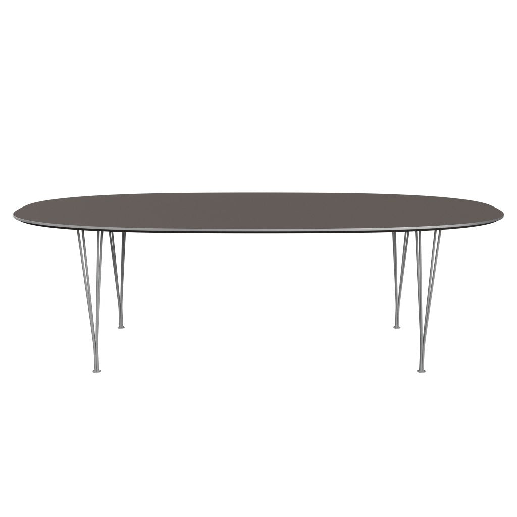 Fritz Hansen Superellipse matbord grå pulverbelagd/grå laminat, 240x120 cm