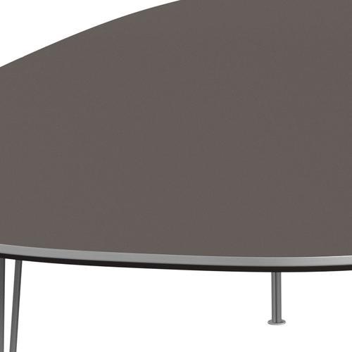 Fritz Hansen Superellipse matbord grå pulverbelagd/grå laminat, 300x130 cm