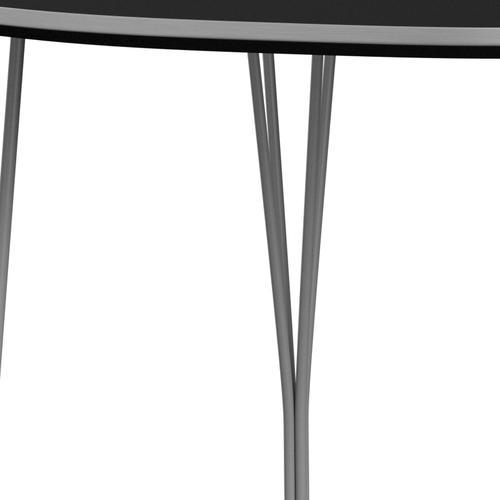 Fritz Hansen Superellipse matbord grå pulver belagd/svart laminat, 170x100 cm