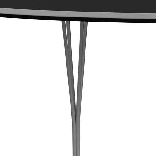 Fritz Hansen Superellipse matbord grå pulverbelagd/svart laminat, 180x120 cm