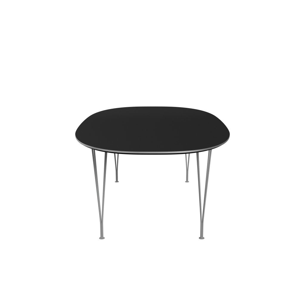 Fritz Hansen Superellipse matbord grå pulver belagd/svart laminat, 240x120 cm
