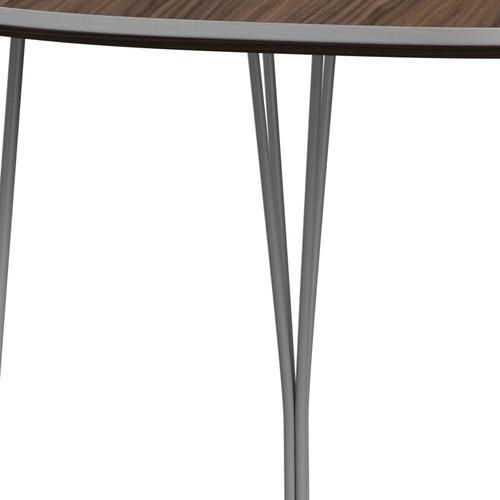 Fritz Hansen Superellipse matbord grå pulverbelagd/valnötfanér, 170x100 cm