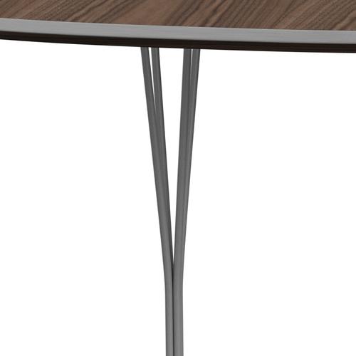 Fritz Hansen Superellipse matbord grå pulverbelagd/valnötfanér, 180x120 cm