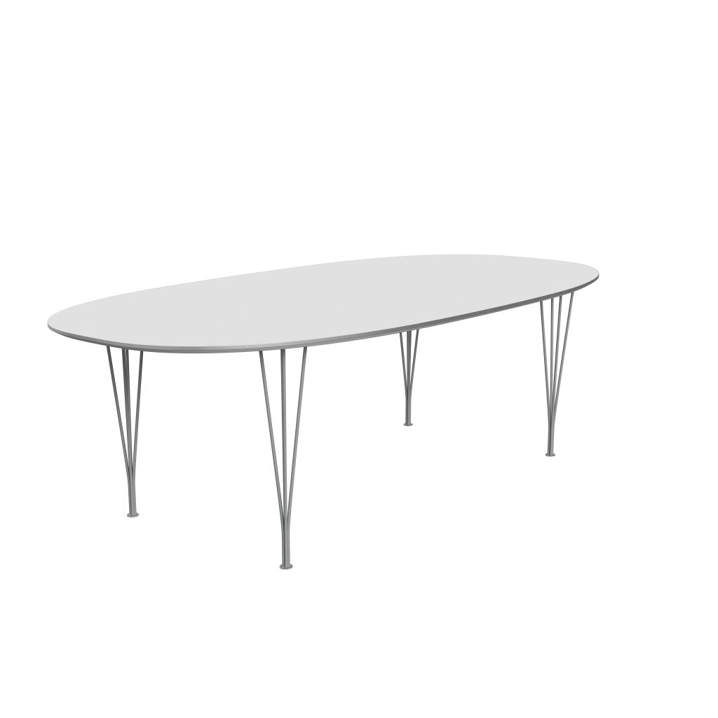 Fritz Hansen Superellipse matbord grå pulver belagd/vit laminat, 240x120 cm