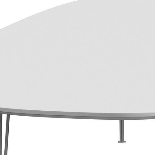 Fritz Hansen Superellipse matbord grå pulver belagd/vit laminat, 300x130 cm