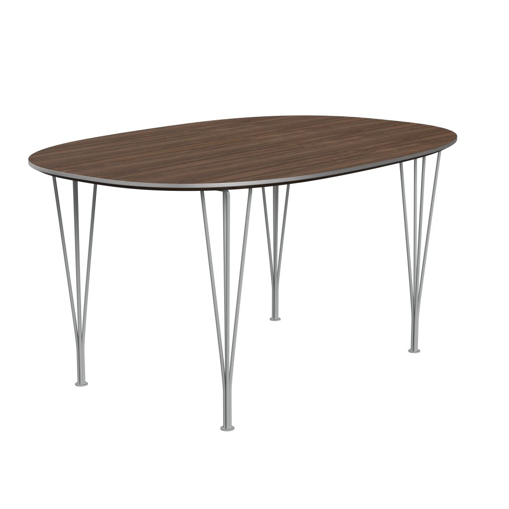 Fritz Hansen Superellipse matbord nio grå/valnötfanér, 150x100 cm