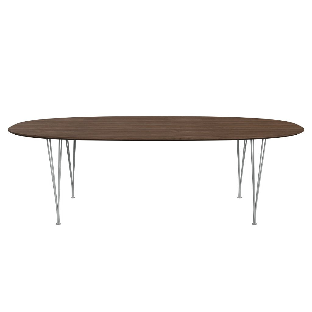 Fritz Hansen Superellipse matbord nio grå/valnötfanér med bordkant i valnöt, 240x120 cm
