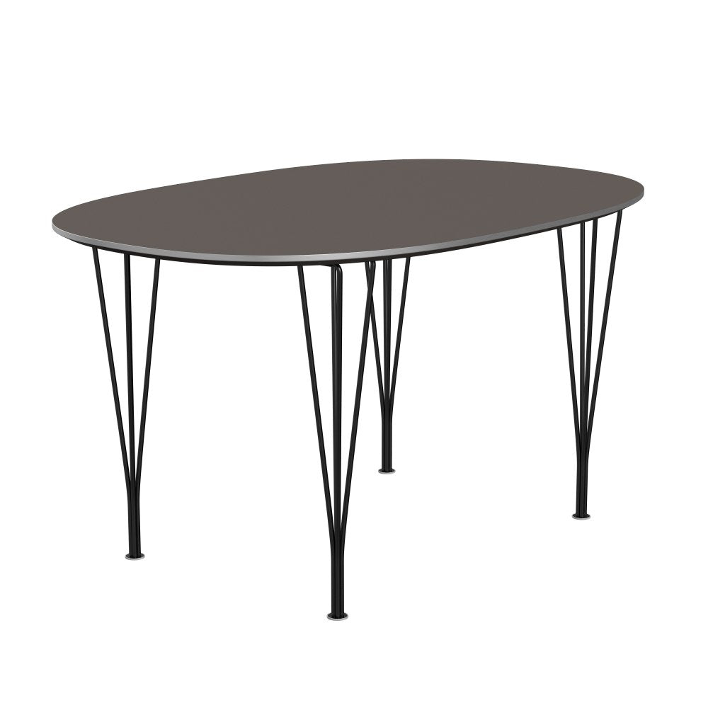 Fritz Hansen Superellipse matbord svart/grå laminat, 135x90 cm