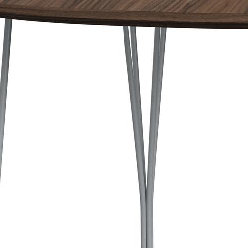 Fritz Hansen Superellipse matbord silvergrå/valnötfanér med bordskant i valnöt, 170x100 cm