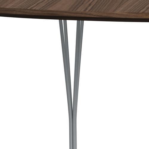 Fritz Hansen Superellipse matbord silvergrå/valnötfanér med bordkant i valnöt, 180x120 cm