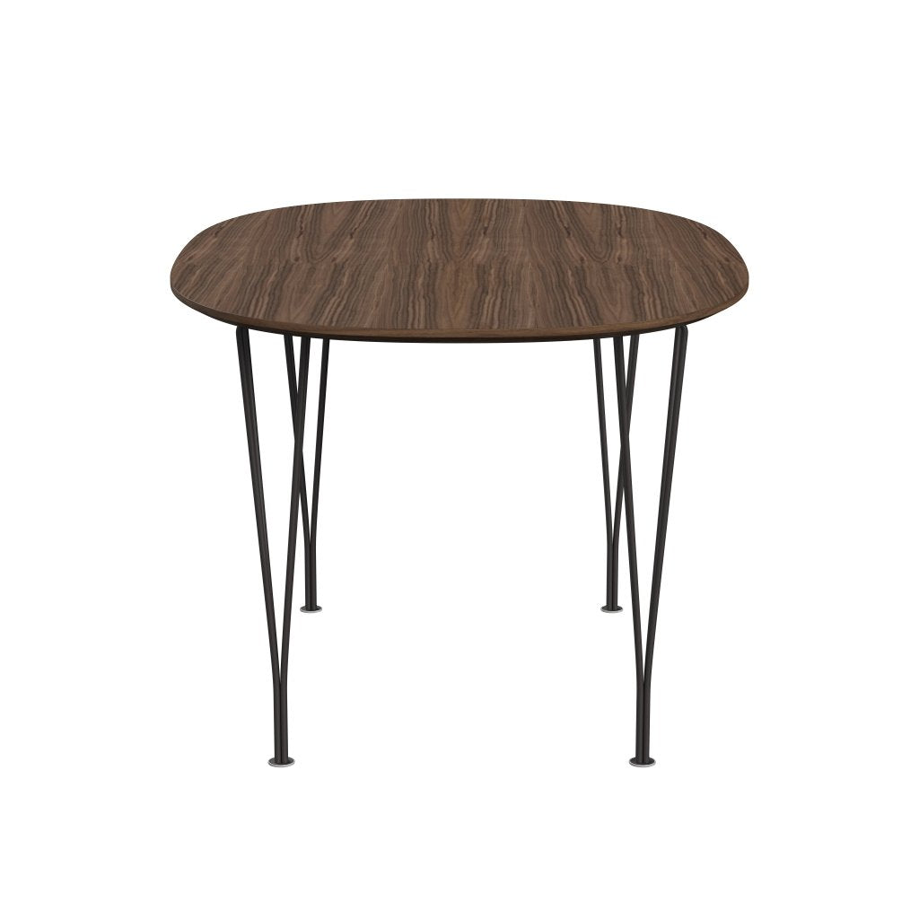 Fritz Hansen Superellipse matbord varmt grafit/valnötfanér med bordskant i valnöt, 135x90 cm