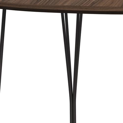 Fritz Hansen Superellipse matbord varmt grafit/valnötfanér med bordskant i valnöt, 170x100 cm