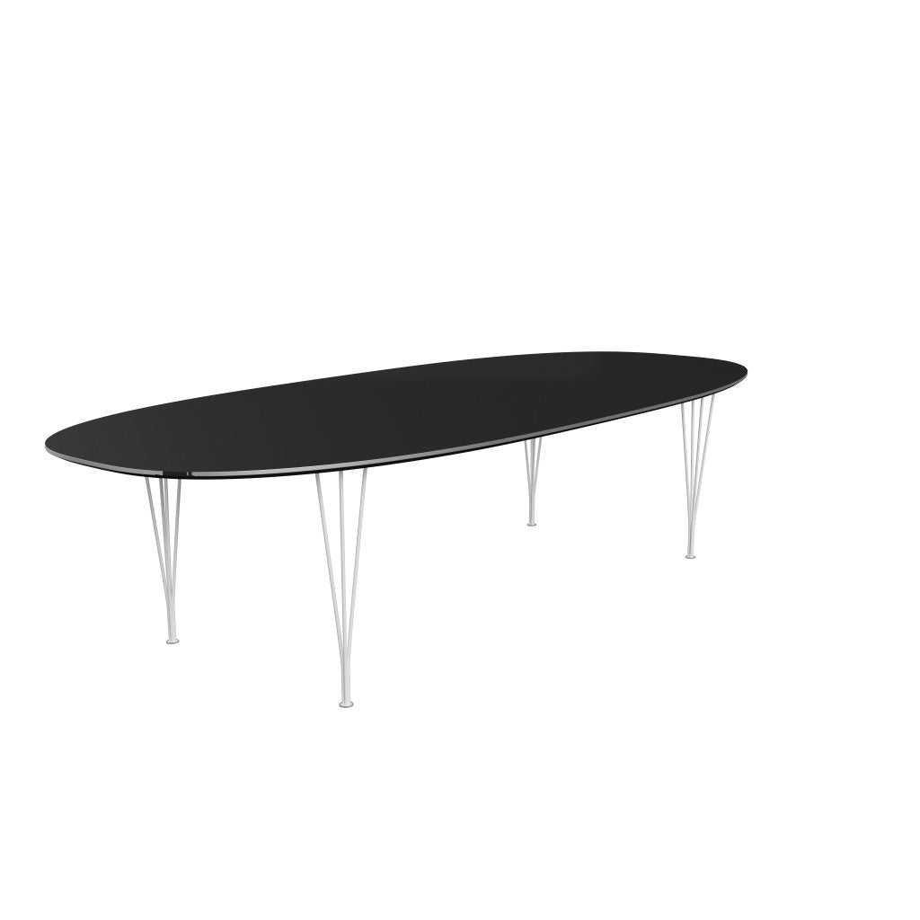 Fritz Hansen Superellipse matbord vitt/svart laminat, 300x130 cm