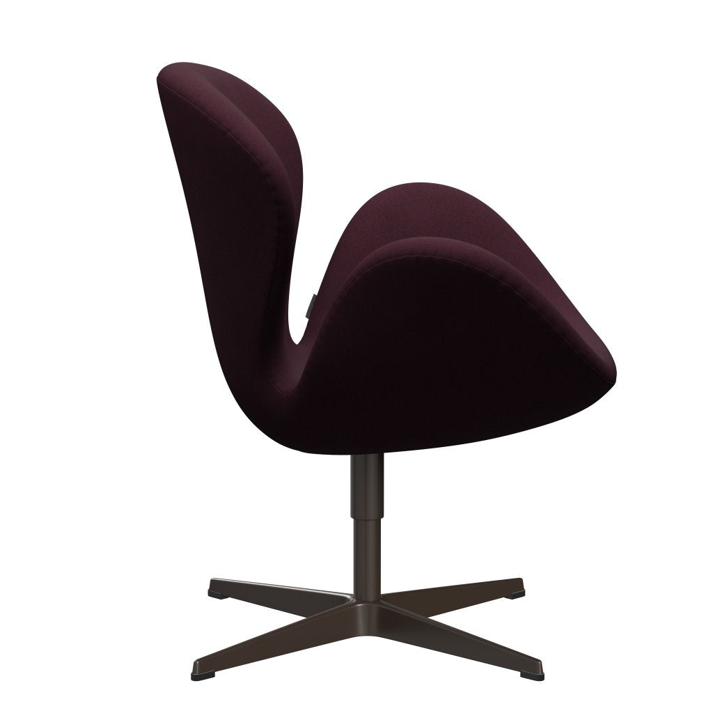 Fritz Hansen Swan Chair, Brown Bronze/Comfort Light Bordeaux