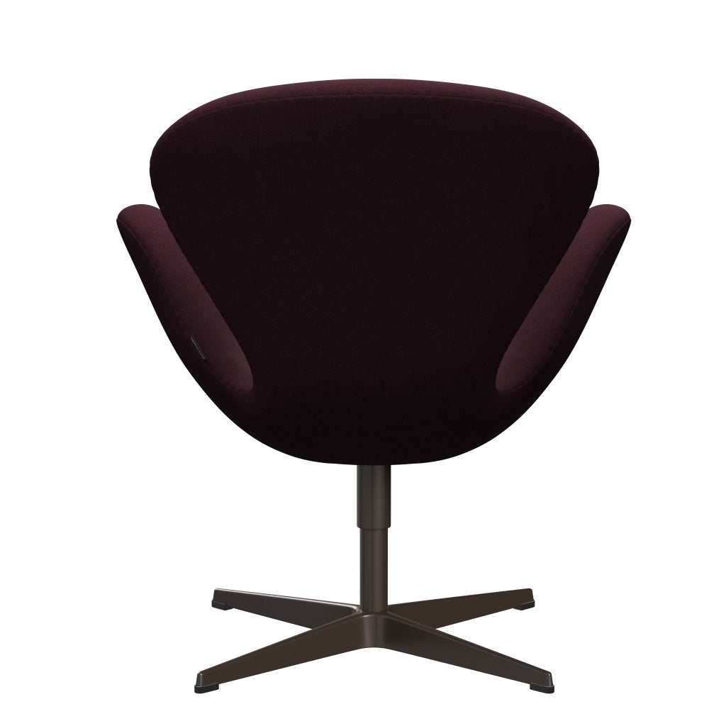 Fritz Hansen Swan Chair, Brown Bronze/Comfort Light Bordeaux