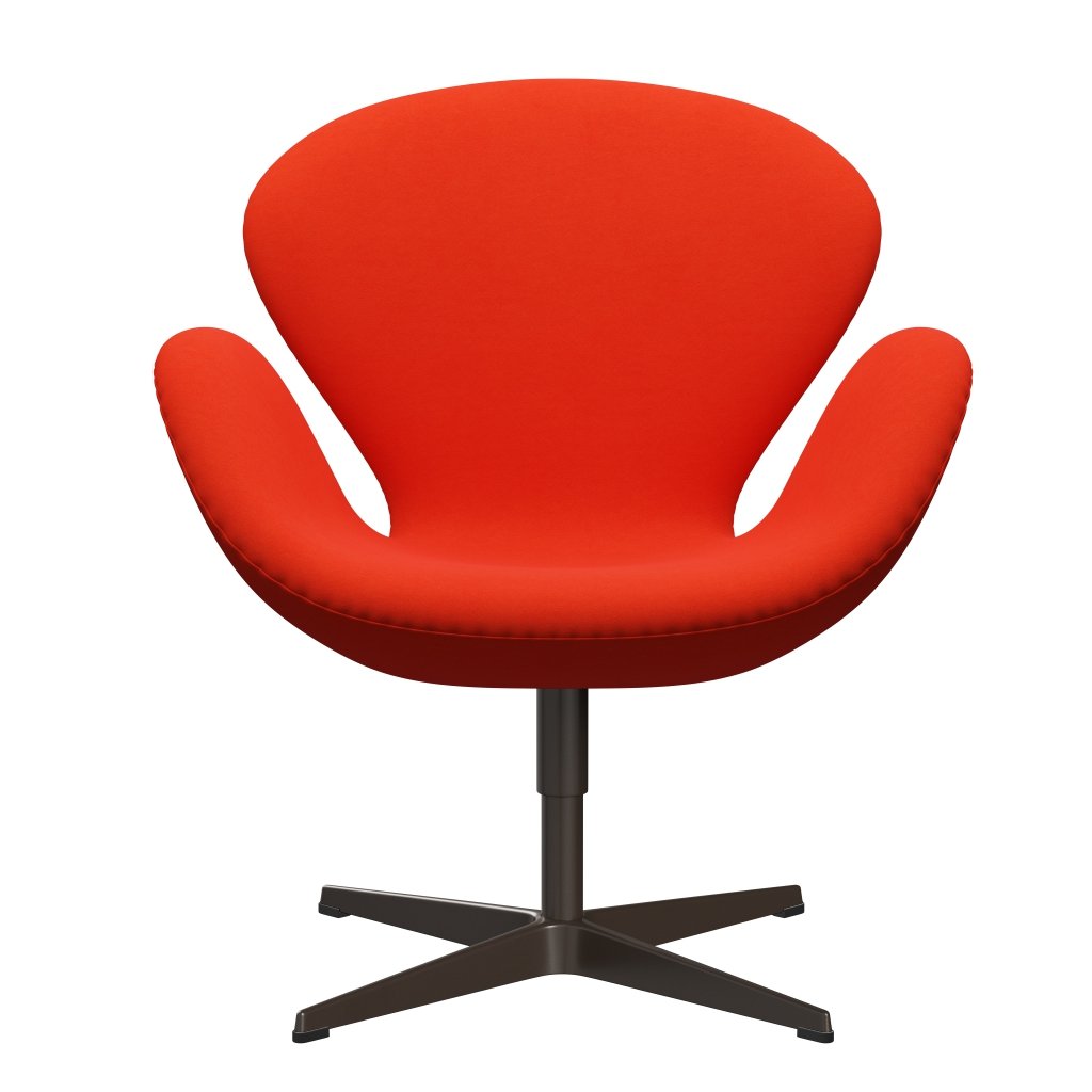 Fritz Hansen Swan stol, brun brons/komfort orange/röd