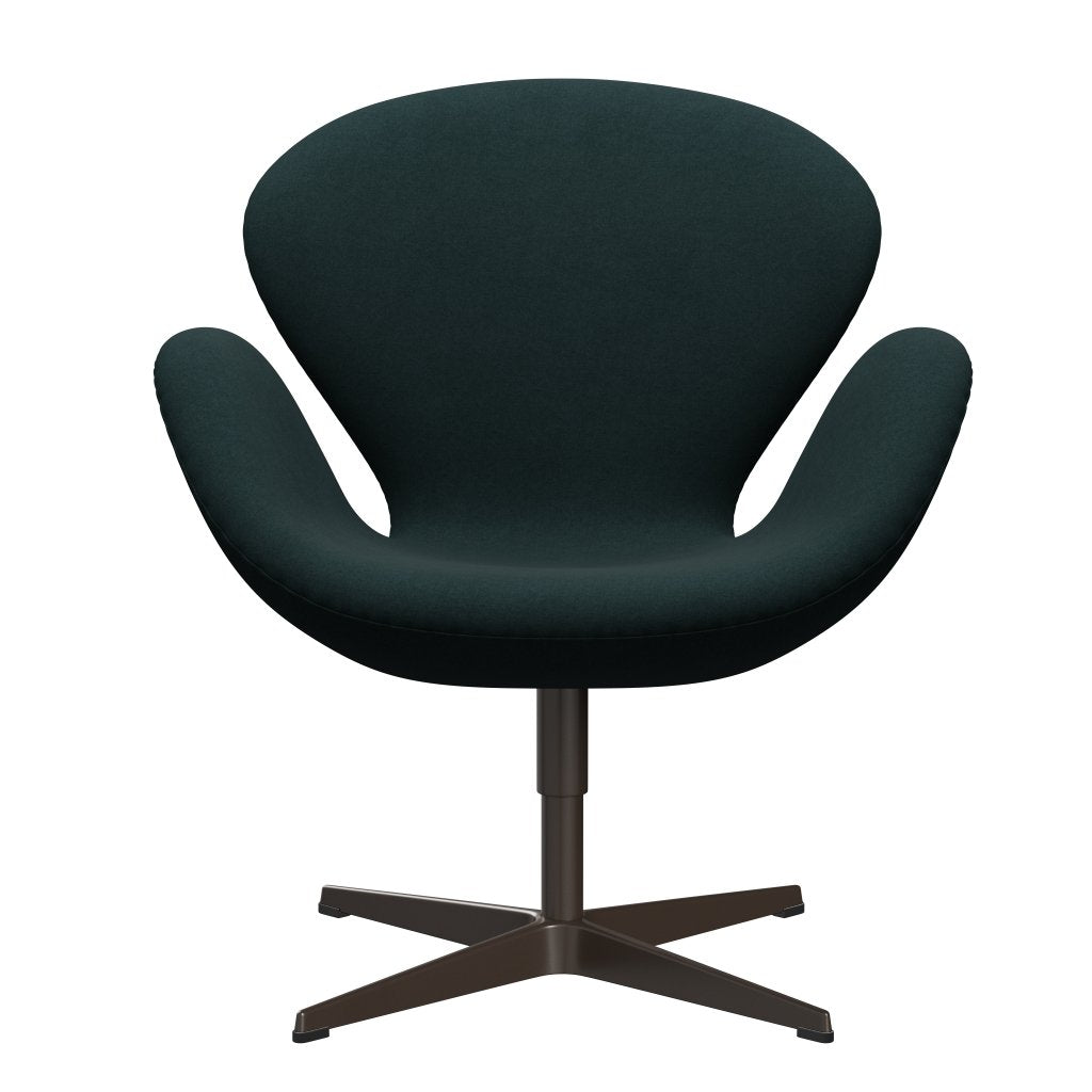 Fritz Hansen Swan Chair, Brown Bronze/Divina Dark Green (886)