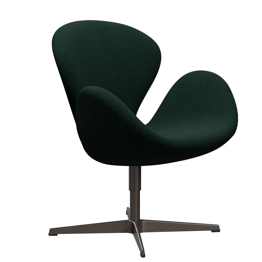 Fritz Hansen Swan Chair, Brown Bronze/Divina Melange Dark Green (871)