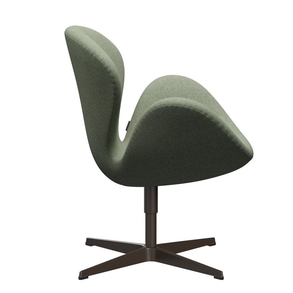 Fritz Hansen Swan stol, brun brons/divina melange ljusgrön