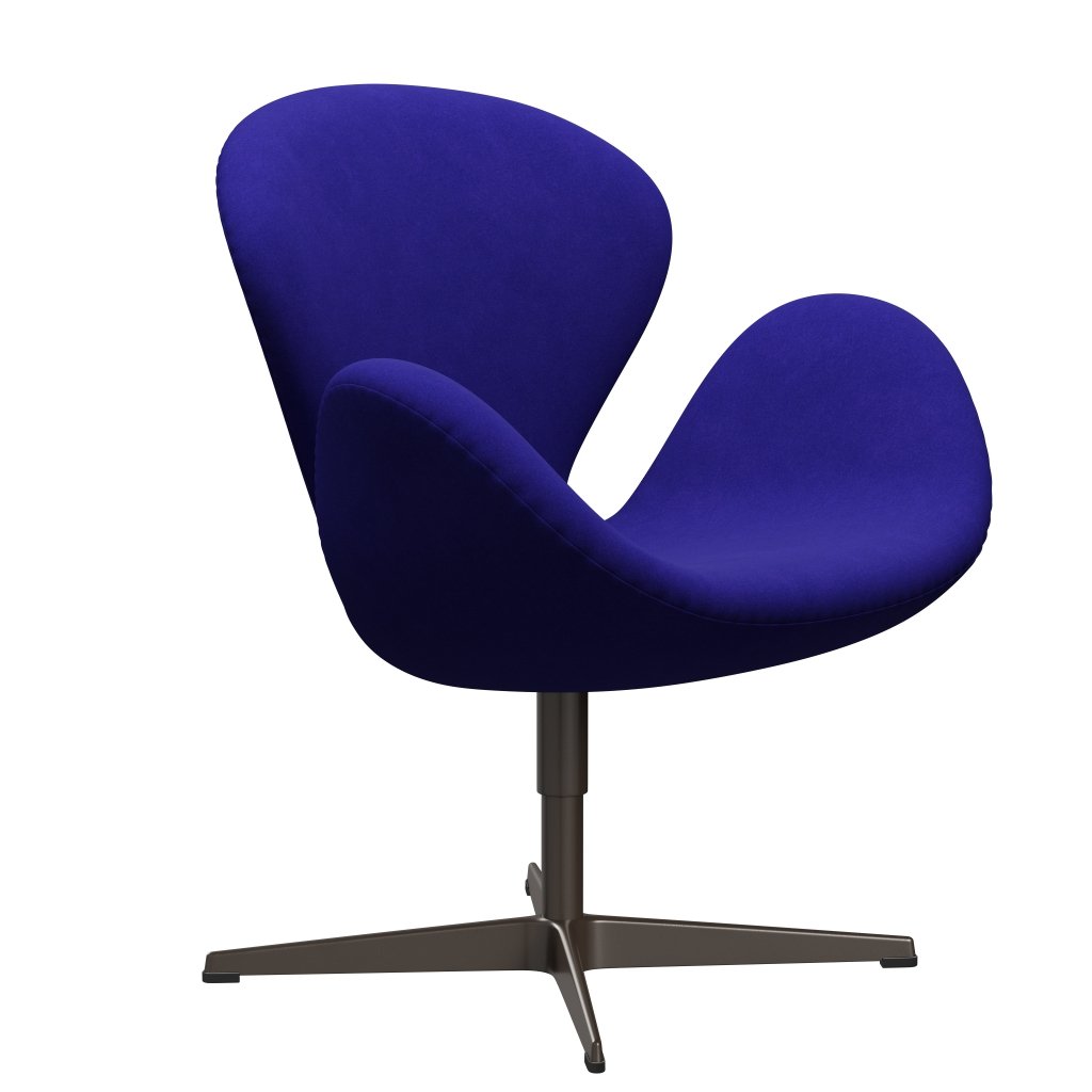 Fritz Hansen Swan Chair, Brown Bronze/Divina Petroleum Blue